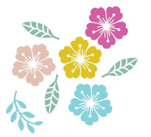 Mini stempel takje met blaadjes Miss Honeybird 2