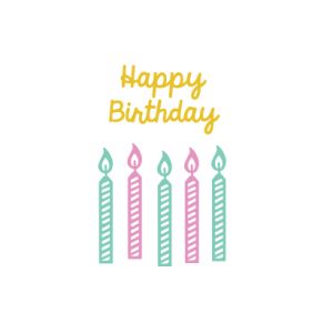 Ministempel Happy Birthday (geschreven), Miss Honeybird 5