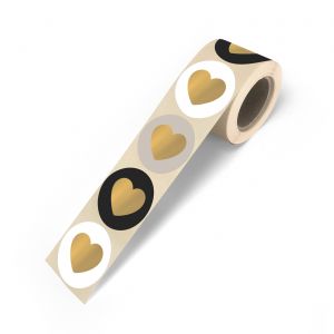 Stickers goud hart zwart/wit/grijs (CWH) 1