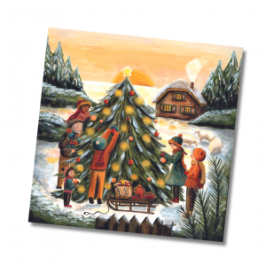 Kerstkaart de grote boom, Esther Bennink 1