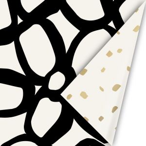 Cadeaupapier bold flower zwart (CWH) 2
