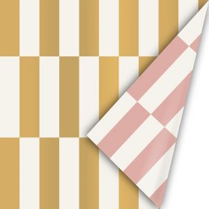 Cadeaupapier kerst goud bloks (CWH) 2