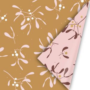 Cadeaupapier Mistletoe rose - oker (CWH) 2