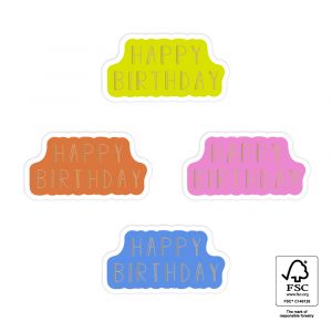 Sticker happy Birthday gekleurd (HOP) 2