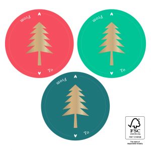 Sticker kerstboom naamsticker (HOP) 2