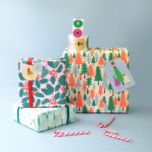 Cadeaupapier kerst hulst (HOP) 3