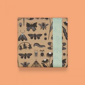 Cadeaupapier insecten taupe (HOP) 2
