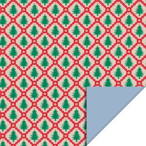 Cadeaupapier kerstboom rode ruit (HOP) 3