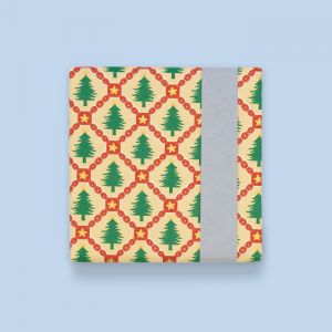 Cadeaupapier kerstboom rode ruit (HOP) 2