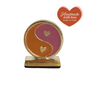 Kaarthouder messing yinyang oranje/lila, ATLITW 1