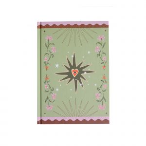 Notitieboekje groen bloemen en hart, ATLITW 1