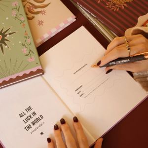 Notitieboekje groen bloemen en hart, ATLITW 3