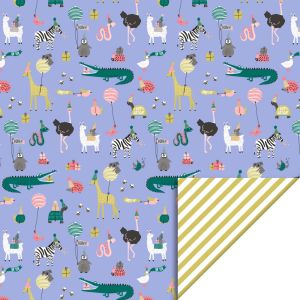 Cadeaupapier party animal blauw (HOP) 2