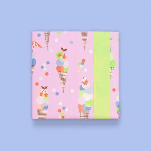 Cadeaupapier rose ijs confetti 1