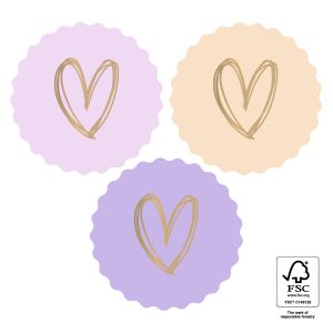 Kartelsticker pastel hart gemengd (HOP) 2