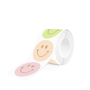Sticker smiley groot licht pastel (HOP) 1