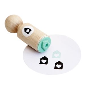 Ministempel huisje met hart, Miss Honeybird 1