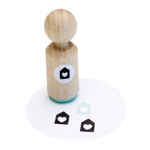 Ministempel huisje met hart, Miss Honeybird 3