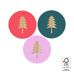 Sticker kerstboom rood-rose-blauw (HOP) 2