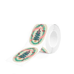 Sticker kerstboom ovaal 2