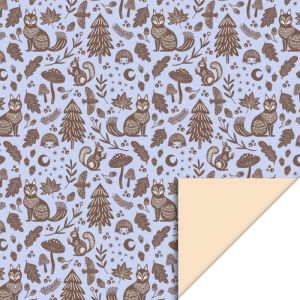 Cadeaupapier nature animal lichtblauw (HOP) 2