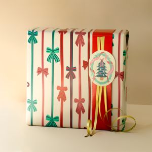 Cadeaupapier strikjes kerst (HOP)