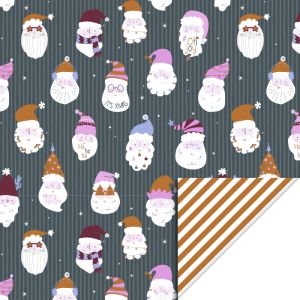 Cadeaupapier kerstmannen (HOP) 2
