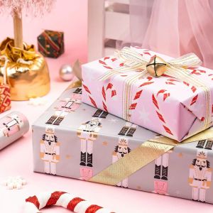 Cadeaupapier nutcracker grijs