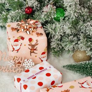 Cadeaupapier Rudolf met kerstman