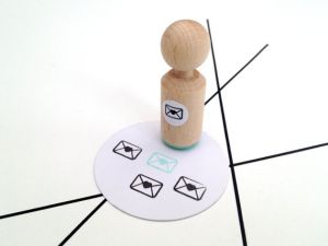 Mini stempel envelopje met hartje Miss Honeybird 2