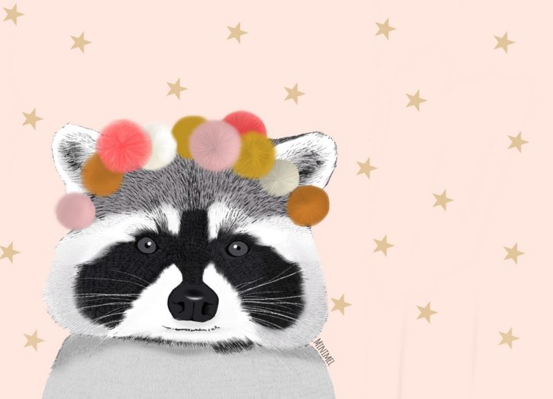 A6 kaart wasbeer pompon Minimel