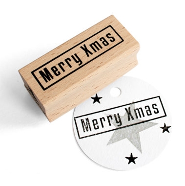 Merry X-Mas stempel kader Miss Honeybird