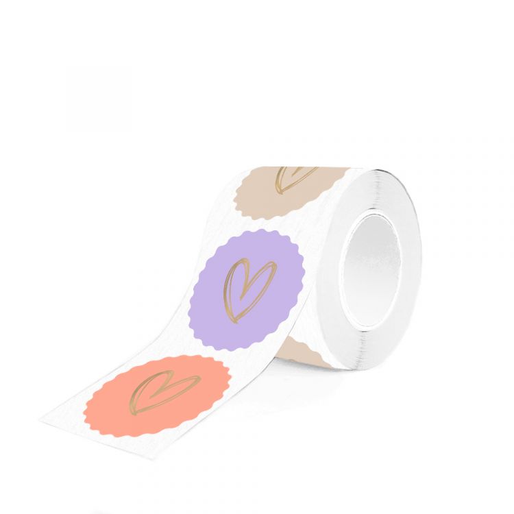 Kartel sticker hart lila/creme/oranje (HOP)