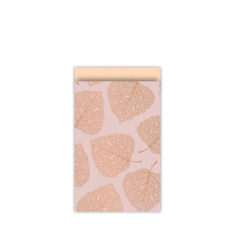 Zakje rose met blad (klein)(CWH)