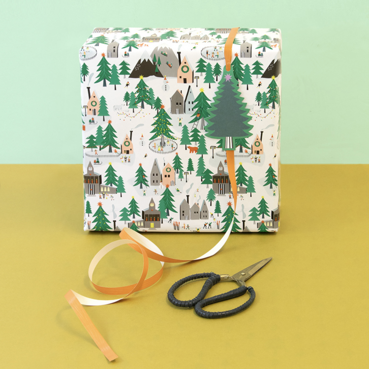 Cadeaupapier kerstdorp (HOP)