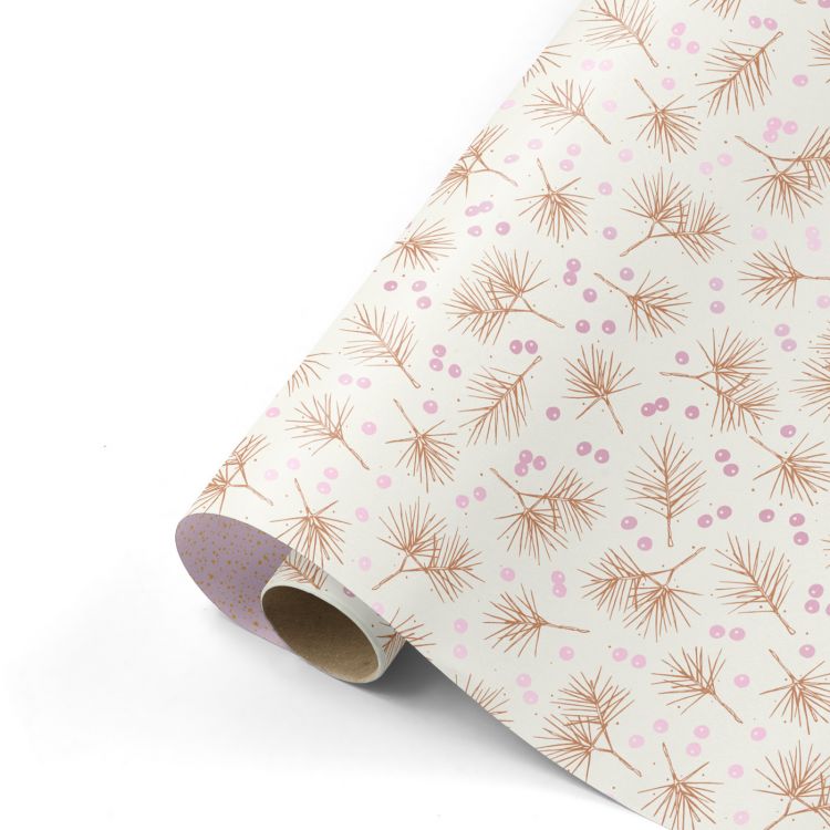 Cadeaupapier kerst berries wit (CWH)
