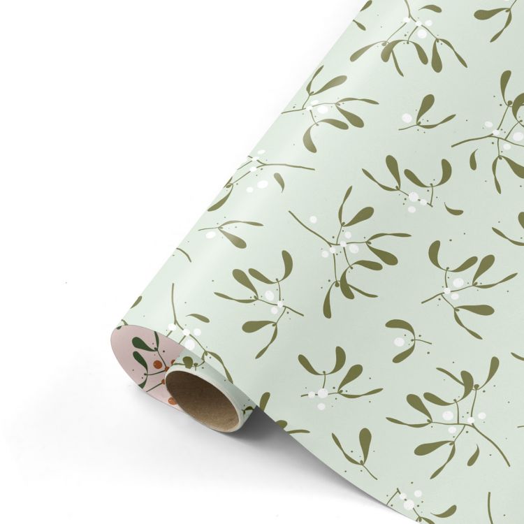 Cadeaupapier Mistletoe mint - rose (CWH)