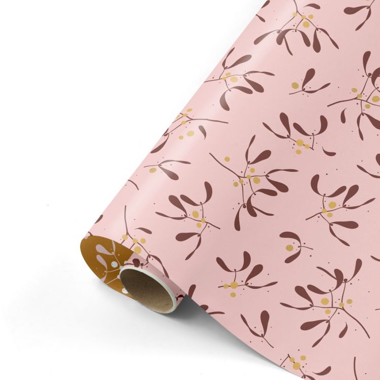 Cadeaupapier Mistletoe rose - oker (CWH)