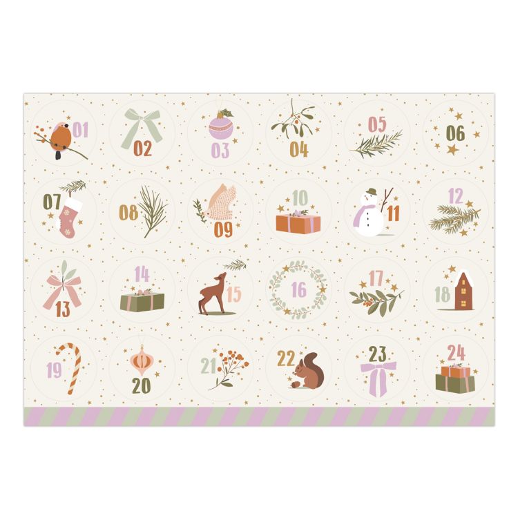 Kerst advent stickervel A4