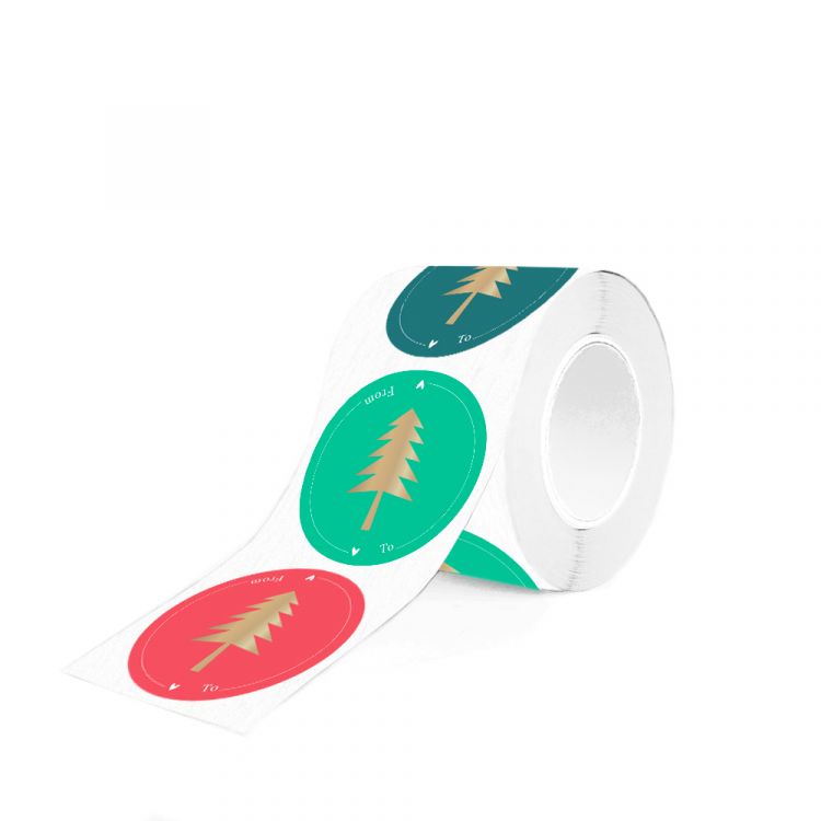 Sticker kerstboom naamsticker (HOP)