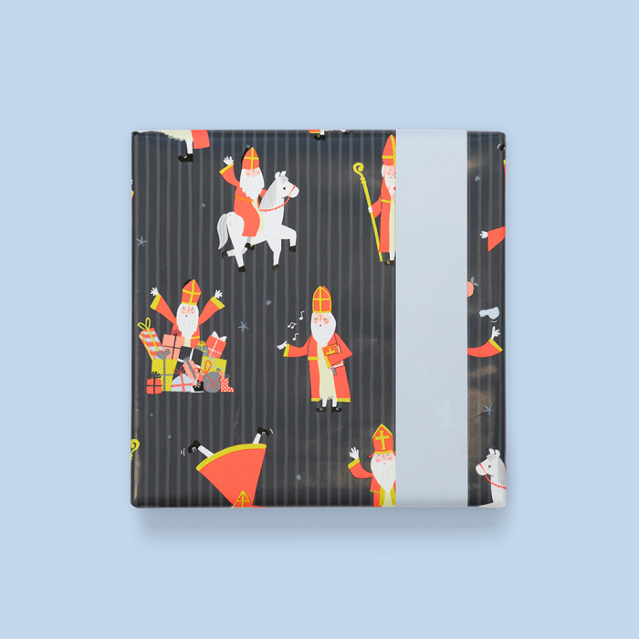Cadeaupapier Sint acrobaat neon (HOP)