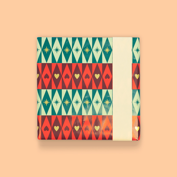 Cadeaupapier rood groen kerst (HOP)