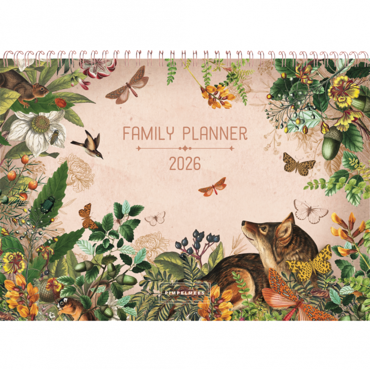 A4 Familieplanner 2026 Pimpelmees (rose)
