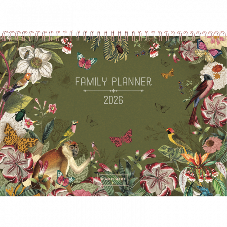 A4 Familieplanner 2026 Pimpelmees (olijf)