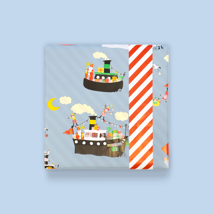 Cadeaupapier Sint pakjesboot (HOP)