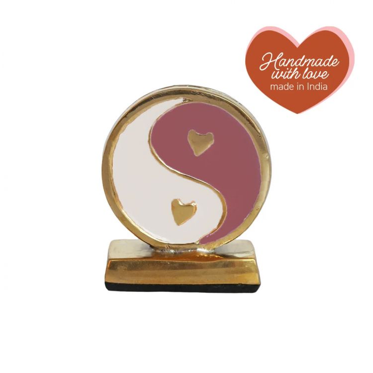 Kaarthouder messing yinyang wit/rose, ATLITW