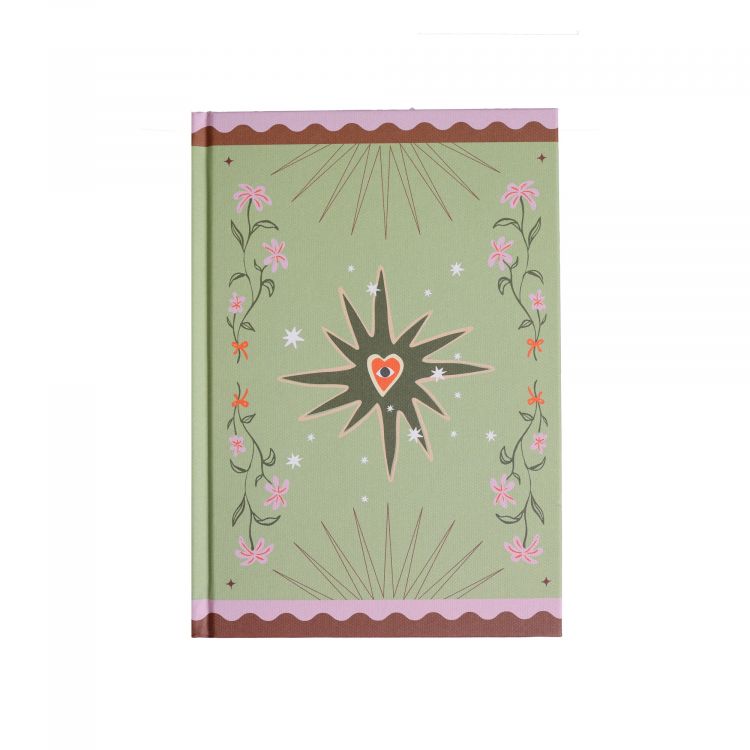 Notitieboekje groen bloemen en hart, ATLITW