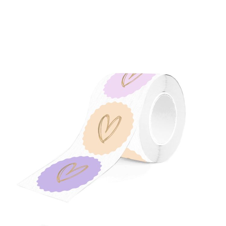 Kartelsticker pastel hart gemengd (HOP)