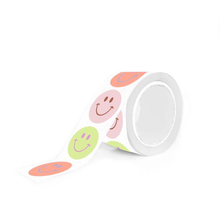Stickers smiley klein licht pastel (HOP)