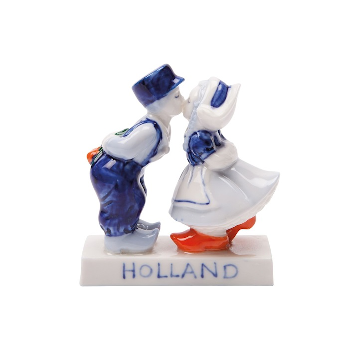 Miniatuur kussend paartje, Heinen Delfts Blauw